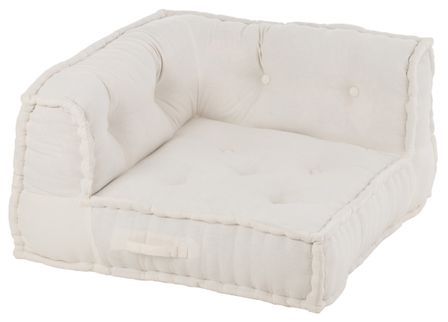 Coussin siège d'angle coton blanc Linah 75 x 79 x 46 cm