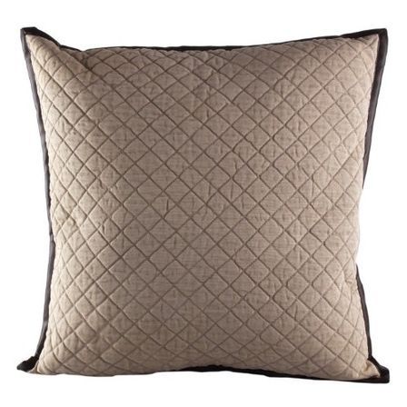 Coussin vintage coton et polyester taupe Amiel