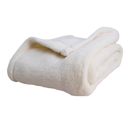 Couverture microfibre Microlon écru Doux Nid