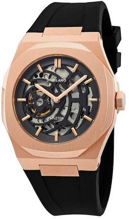 D1 Milano Skeleton Rubber Rose Gold Automatic D1-SKRJ03