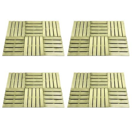 Dalles de terrasse 24 pcs 50x50 cm Bois Vert