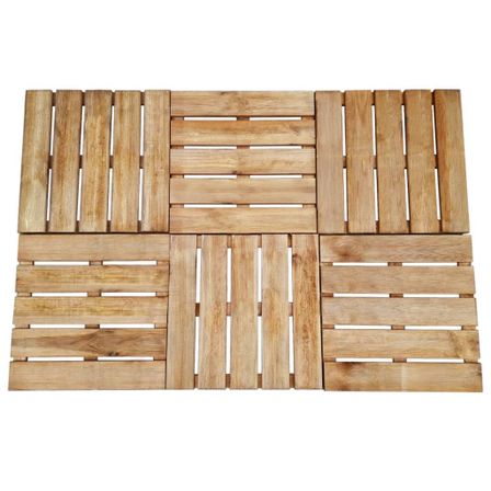 Dalles de terrasse 6 pcs 50x50 cm Bois Marron