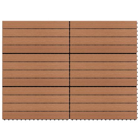 Dalles WPC 60x30 cm 6 pcs 1m² Marron