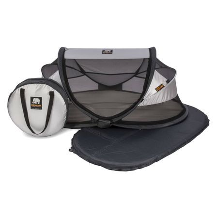 DERYAN Lit d'enfant de voyage avec moustiquaire Luxe Argenté