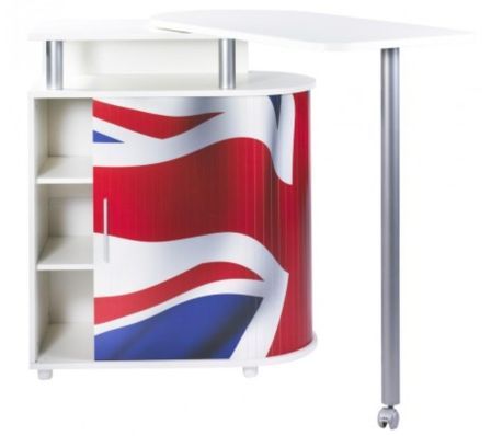 Desserte de cuisine avec table pivotante NATY 110 cm – Meuble gain de place avec rangement
