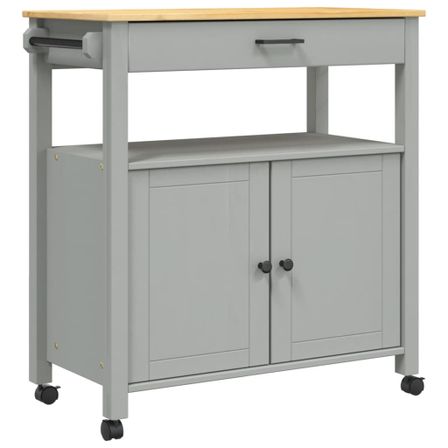 Desserte de cuisine en Pin massif Kitcha 84 cm - 2 portes et 1 tiroir