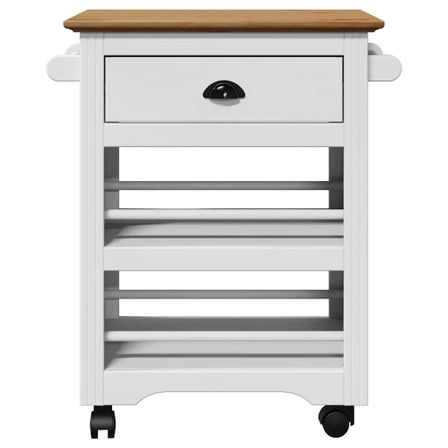Desserte de cuisine en Pin massif Lokina 68 cm – Style rustique
