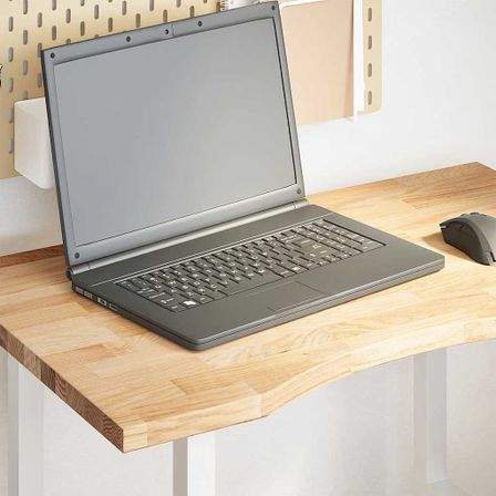 Dessus de bureau non traité bois massif de chêne rectangulaire