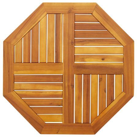 Dessus de table 70x70x2 cm octogonal bois massif d'acacia