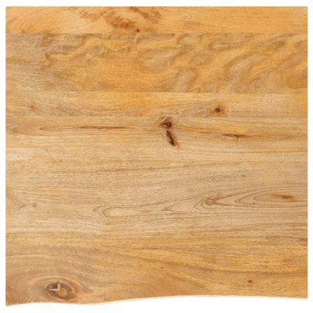 Dessus de table à bord vivant 60x60x3,8 cm bois massif manguier
