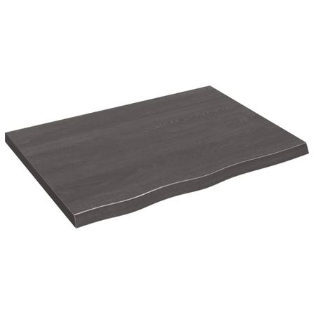 Dessus de table gris foncé bois chêne massif traité