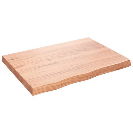 Dessus de table marron clair bois chêne massif traité