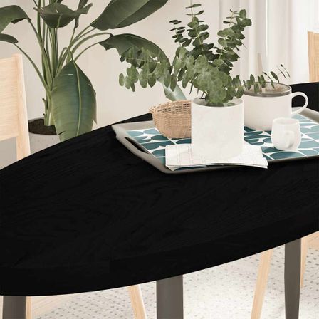 Dessus de table marron foncé 140x60x4cm bois chêne massif ovale