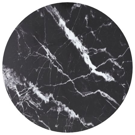 Dessus de table Noir Ø40x0,8 cm Verre trempé avec design marbre
