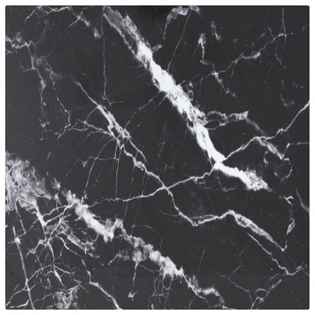 Dessus de table Noir 40x40 cm 6mm Verre trempé et design marbre