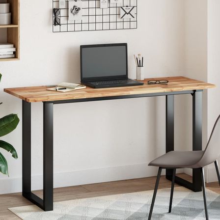 Dessus de table rectangulaire 140x50x2 cm bois massif d'acacia