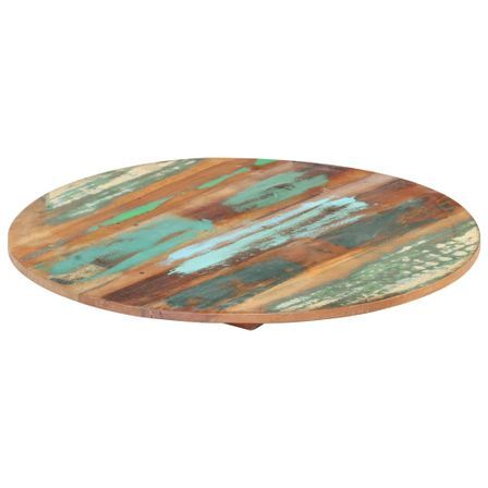 Dessus de table rond 50 cm 15-16 mm Bois de récupération solide