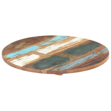 Dessus de table rond 50 cm 25-27 mm Bois de récupération solide