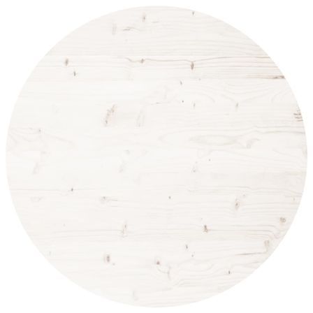 Dessus de table rond blanc Ø70x3 cm bois de pin massif