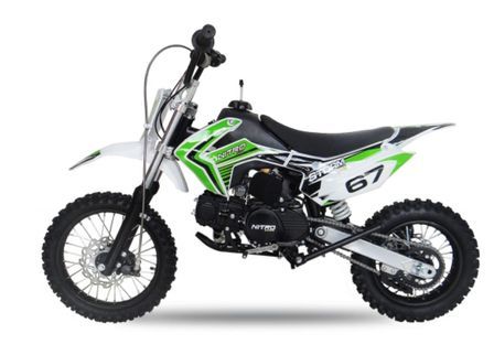 Dirt Bike 110cc Storm verte 14/12 manuelle 4 temps Kick starter