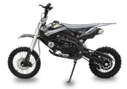 Dirt Bike 125cc Deluxe noir 14/12 boite mécanique 4 temps Kick starter