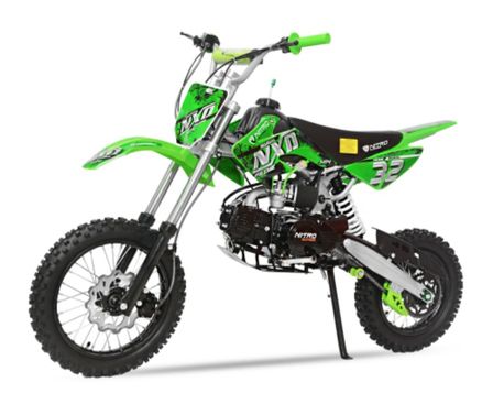 Dirt bike 125cc NXD M14 4 temps 14/12 vert mécanique 4 vitesses