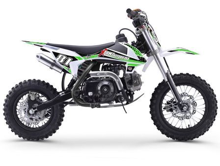 Dirt bike enfant 70cc automatique vert et blanc MX70 12/10