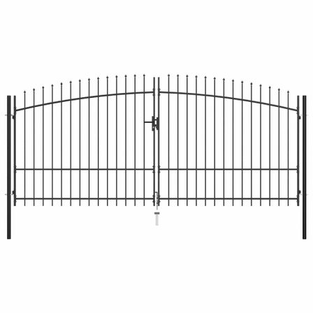 Double portail avec haut sous forme de lance 400 x 225 cm 2