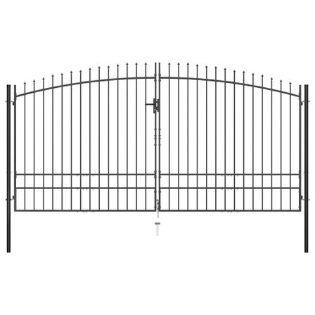 Double portail avec haut sous forme de lance 400 x 248 cm