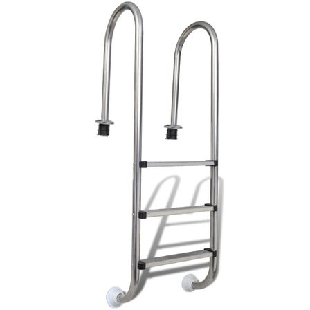 Échelle de piscine 3 marches acier inoxydable 120 cm Merty