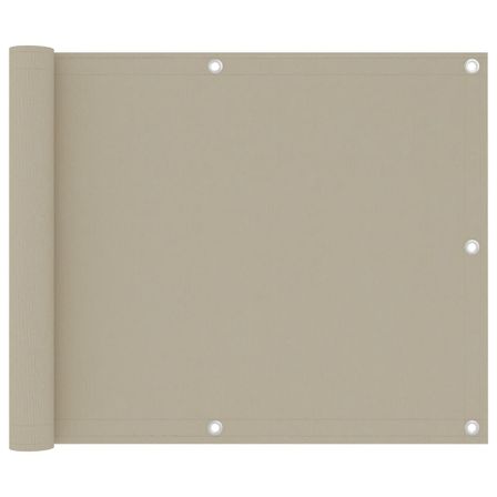 Écran de balcon Beige 75x500 cm Tissu Oxford