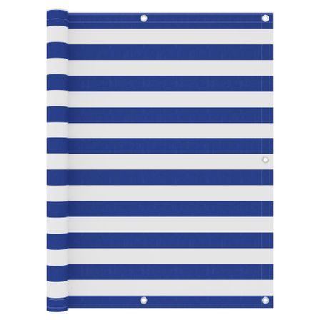 Écran de balcon Blanc et bleu 120x300 cm Tissu Oxford