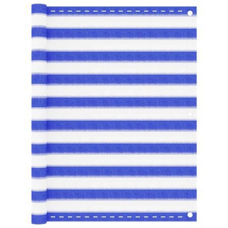 Écran de balcon Bleu et blanc 120x300 cm PEHD