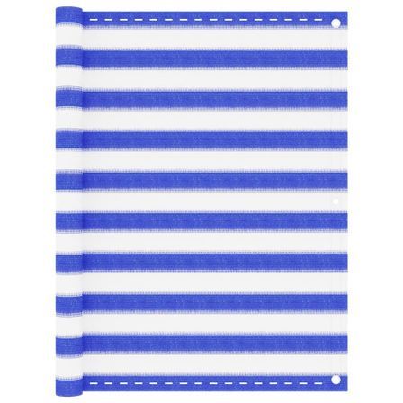 Écran de balcon Bleu et blanc 120x400 cm PEHD