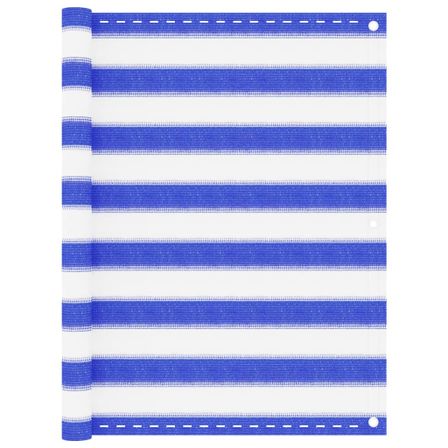 Écran de balcon Bleu et blanc 90x300 cm PEHD