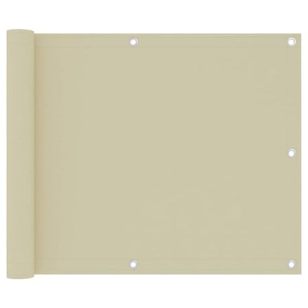 Écran de balcon Crème 75x500 cm Tissu Oxford
