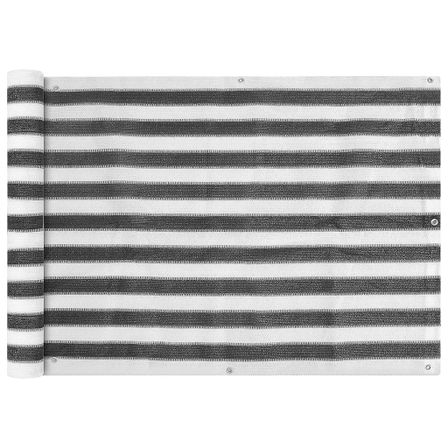Écran de balcon en PEHD 75x400 cm Anthracite et blanc