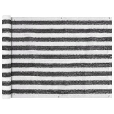 Écran de balcon en PEHD 90 x 600 cm Anthracite et blanc