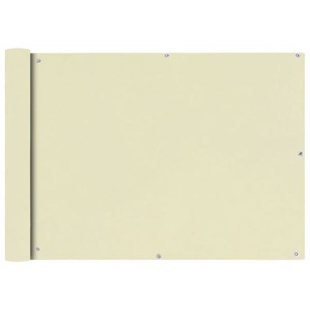 Écran de balcon en tissu Oxford 75x400 cm Crème