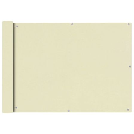 Écran de balcon en tissu Oxford 75x600 cm Crème