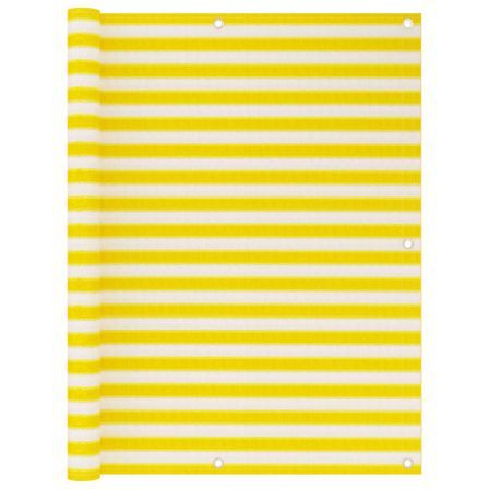 Écran de balcon Jaune et blanc 120x600 cm PEHD