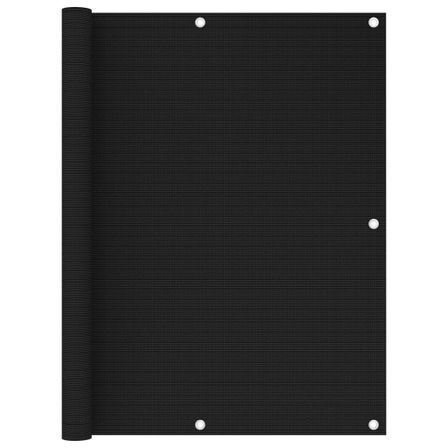 Écran de balcon Noir 120x500 cm PEHD