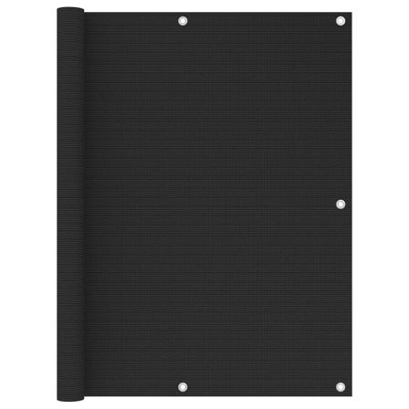 Écran de balcon Noir 120x600 cm PEHD