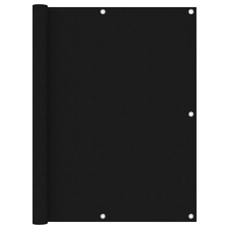 Écran de balcon Noir 120x600 cm Tissu Oxford