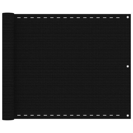 Écran de balcon Noir 75x300 cm PEHD