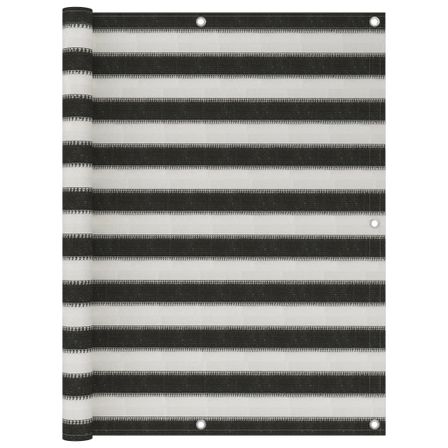 Écran de balcon PEHD 120x600 cm Anthracite et blanc