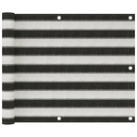 Écran de balcon PEHD 75x500 cm Anthracite et blanc