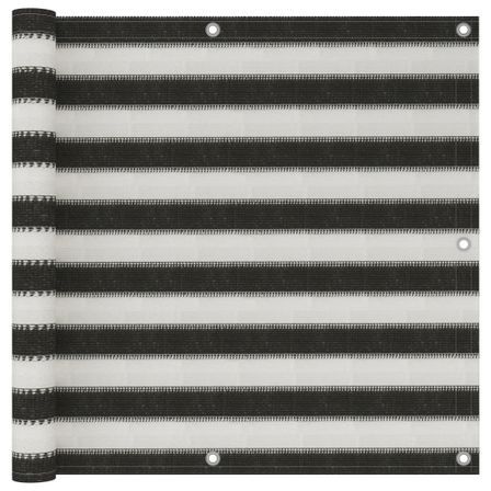 Écran de balcon PEHD 90x500 cm Anthracite et blanc