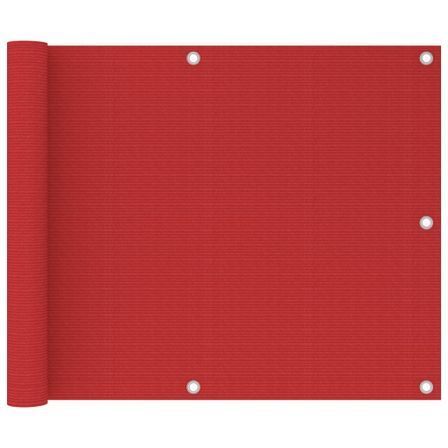 Écran de balcon Rouge 75x500 cm PEHD