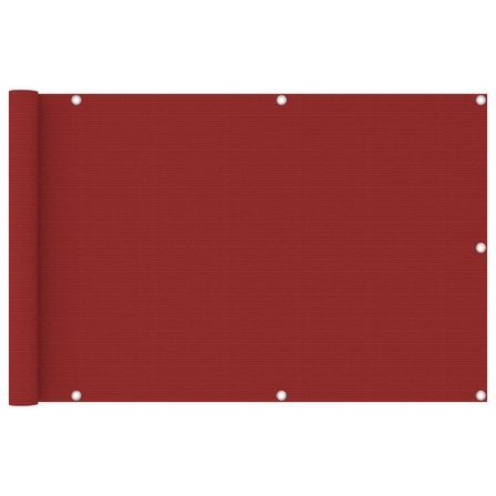 Écran de balcon Rouge 90x400 cm PEHD